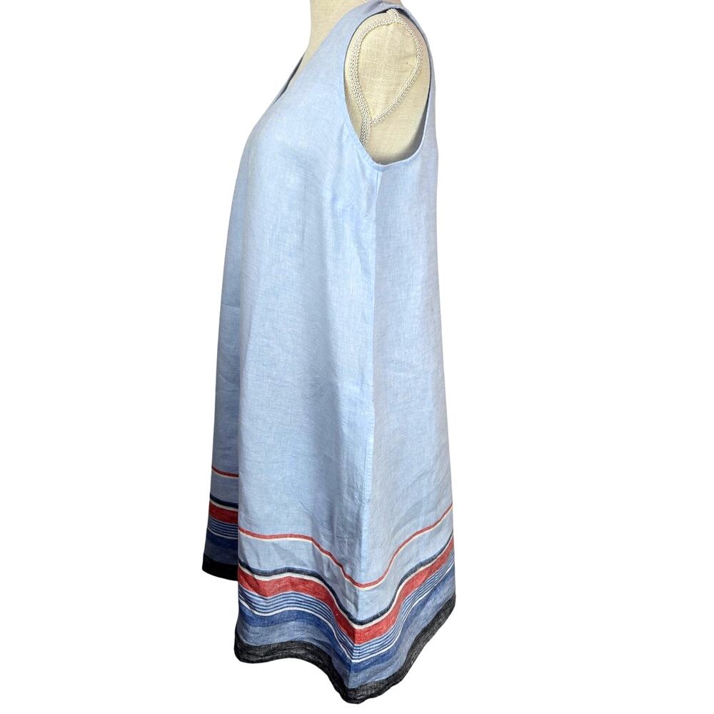 J. Jill Love Linen 100% Linen Shift Dress Red White Blue NWOT Sleeveless  #905 - Picture 10 of 11